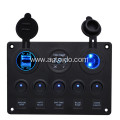 Switch Panel Dual USB Socket Charger + Voltmeter